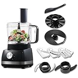 TopStrong Küchenmaschine, 800W Food processor Chopper, 2L Schwarz Küchenmaschine Zerkleinerer Multizerkleinerer, Kompakt-Küchenmaschine, 3 Geschwindigkeiten & Puls, Zerkleinerer, Knetmaschine