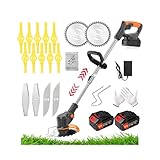 Rasentrimmer mit Akku Rasenkantenschneider Akku Rasentrimmer mit Akku 24V Akku Freischneider & Akku Trimmer 90° drehbarer für Rasenschneiden Rasenpflege Auffahrt und Garten