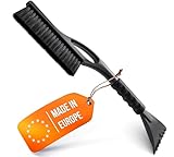 FROSTWUNDER [Das Original - Eiskratzer Auto mit Besen - 59cm Profi Schneebesen Auto mit schonenden Borsten - Leicht verstaubarer Scheibenkratzer Auto Schneebesen - Langlebiger Eiskratzer mit Besen