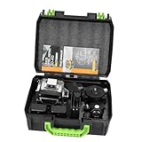 Hancaner -Nivelliergerät mit 16 Linien, Grünes, Selbstnivellierungssystem von 3°, 1,2m-Messuhrabstand, Strichstärkenanpassung Helligkeitsanpassung, mit Stativ Kunststoffbox, für Baustellen