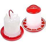 Anjing Futterautomat Hühner 3 kg und Hühnertränke 2.5l, Futterspender Hühner und Tränke Set für Hühnerfutter,Automatische Wassertränke,Hühner Futtertrog Set,Zubehör Zucht, Farming
