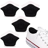 SULPO Fersenpolster für zu große Schuhe - Passt in fast jeden Schuh - Selbstklebend dank starken Klebepads, zuschneidbar - Einlagen aus Baumwolle & Schwamm - 4 Paare (Schwarz, 5 mm)