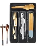 Generisch Besteckkasten, Besteckeinsatz Für Küchenschubladen, Aufbewahrungsbox Mit 4 Fächern Für Gabeln Löffel Küche Studentenwohnung Wohnhaus Schrank Arbeitsplatte Camping