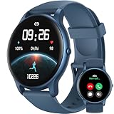 Parsonver Smartwatch Herren Rund mit Telefonfunktion, Fitnessuhr Damen Herren mit 100+ Sportmodi, Herzfrequenz Schlafmonitor, Schrittzähler Uhr mit IP68 Wasserdicht, Smart Watch, Damenuhr Blau, SPROD1