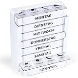 Opret Tablettenbox 7 Tage Morgens Mittags Abends Nachts , Pillendose 7 Tage Medikamentenbox 7 Tage Pillenbox 7 Tage 4 Fächer Tablettendose Tabletten Wochenbox Supplement Box Tabletten Organizer