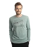 Roadsign Australia Herren Langarmshirt mit Rundhalsausschnitt, Aufdruck Canyon, 100% Baumwolle HellBlau | XL