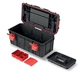 Kistenberg Werkzeugkiste Werkzeugkoffer Werkzeugkasten Werkstattkiste Toolbox Organizer im Deckel mit Boxen und Trennwänden, wasser- /staubdicht, Kunststoff S-Block Pro Abmessungen: 550 x 280 x 264 mm