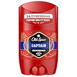 Old Spice Captain Deostick für Männer 50 ml, 24/7 Frischhh bei täglicher Anwendung, langanhaltender Duft in Parfumqualität, Schutz vor Gerüchen, Ohne Aluminiumsalze, unsichtbar auf Schwarz und Weiß