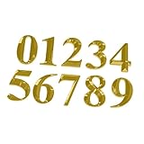 ETHZZLE Hausnummern Schild Aus Goldene Digitale Plakette Für Tür Adresse Hotel Modern 0 9 Zahlen Jeweils Pro Zahl Selbstklebend