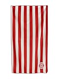 FC Bayern München Strandtuch I Badetuch I Travel/Sporthandtuch Microfaser I Rot-Weiß gestreift