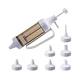 Original Kaiser Classic Garnierspritze mit 7 Tüllen, Gebäckpresse 200 ml, Churros Maker, Krapfenspritze, Sahnespritze, Tortenspritze mit transparentem Behälter, Weiß/Transparent