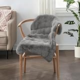 Votoko Faux Kunstfell Teppich Unregelmäßig, Kaninchenfell Teppich Langflor 50x80cm, Waschbar und rutschfest, Komfortabel und Hochdichte Flauschige Teppiche für Bettvorleger, Sofa und Stuhlauflage