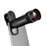 Andoer 300mm-Telefon-Teleobjektiv für Smartphones, Zoomobjektiv 10X, mit universellem Objektivclip, Reinigungstuch, Aufbewahrungstasche für Wandern, Camping, Tierbeobachtung, Mond, Sport, Konzerte