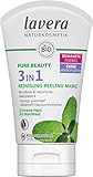 'lavera PURE BEAUTY 3in1 Reinigung Peeling Maske -reinigt porentief - bekämpft Hautunreinheiten - Mattiert & reduziert Hautglanz – Gesichtsmaske - Naturkosmetik - vegan - Bio (1 x 125ml)