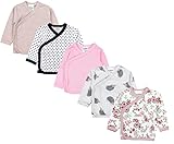 TupTam Baby Mädchen Langarm Wickelshirt Baumwolle 5er Set, Farbe: Mehrfarbig 8, Größe: 56