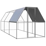Outdoor-Hühnerkäfig, ShGaxin Hühnerstall, Hühnerhaus, Kaninchenstall, Hühnerauslauf, Wachtel Zubehör, Wachtelstall, 2x6x2 m Verzinkter Stahl