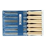 F. DICK Schlüsselfeilensatz 6tlg. 100 mm (Feilen für allgemeine Arbeiten, Hieb 2, Stahl, Eisen, NE-Metall) 11861020, Schwarz/Rot