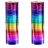 PARTY DISCOUNT NEU Luftschlangen Regenbogen metallic, 4m, 2 Stück