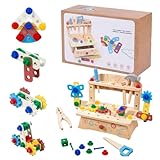 jamgeery Spielwerkzeug Für Kleinkinder,Kinder Werkzeugkoffer Mit Muttern Und Schrauben - Lernspielzeug Ab 3 Jahre Für Drinnen Draußen Reise Geburtstagsgeschenk