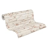 A.S. Création Vliestapete 10,05 m x 0,53 m in urbaner Ziegelwand-Optik - Rot, Braun, Beige - Tapete mit 3D-Steinoptik Made in Germany - 907813