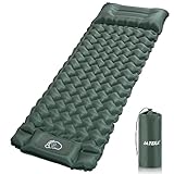 JATEKA Isomatte Camping, Aufblasbare Isomatte Ultraleicht, Sleeping Mat mit Kissen & Fußpumpe, Kompakte Leichte Schlafmatte für Camping Rucksackreisen Wandern Reisen Zelt