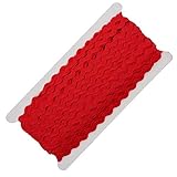 25m Qualitäts-Zackenlitze Borte Zick-Zack-Borte auf Karte, 5/9mm breit, Farbwahl, Farbe:rot