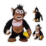 Magnetischer Affe aus Plüsch – Elektrisches Spielzeug, Banane, Lebensmittel, Stress aus Plüsch | Bananenspielzeug zum Essen, lustig, sensorisch, für Dekoration von Autos