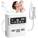 Hommie Nasensauger Baby, Elektrischer Nasensauger für Babys Wiederaufladbar mit 9 Saugstufen & Beruhigungsfunktion mit Licht/Weißem Rauschen/Silikon Tipps, Abnehmbar&Leicht zu Reinigen&Verstauen