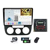 Android 14 Autoradio Carplay Android Auto für Volkswagen Jetta 5 2005-2010 mit 10 Zoll HD 2K Touchscreen mit Bluetooth 5.0 4G WiFi DSP EQ GPS-Navigation FM/RDS SWC+Rückfahrkamera(A,2K M200S)