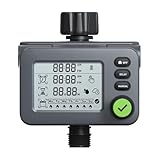 Gettimore Bewässerungscomputer mit Wassereinlass aus Messing, IP54 wasserdichter Timer für automatische und manuelle Bewässerung, 1 min bis 4 Stunden Dauer, tägliche bis wöchentliche Planung