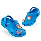 PAW PATROL Clogs Kinder, Gartenschuhe mit abnehmbaren Anhängern - Geschenke für Jungs (Blau, 28 EU)