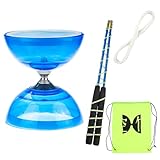 SEIWEI Diabolo Freiläufer mit kugellager Dreifache Lagerung Set, 4 Farben Dreifach Gelagertes Diabolo mit Ersatzseil 10m