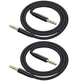 Powice 2 Stück 3 5 Klinke auf 3 5 Klinke Aux Kabel 1m,Klinkenkabel 3,5 mm,Klinke auf Klinke Klinkenkabel,Geeignet für Autos, Mobiltelefone, Kopfhörer, Computer, Lautsprecher usw