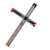 Tofelf 4-in-1 bohrer-positionierungslineal, Aluminiumlegierung T lineal, Multifunktionales T-Quadrat-Lineal für Installation von Griffen Knäufen an Türen oder Schubladen, 23.6 Zoll/ 60 CM