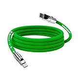 chubbycable USB-C-Ladekabel mit verspiegeltem Kopf, 240 W, schnelles Aufladen, für Handys, Tablets, ultradickes Silikon, C-zu-C-Kabel, grün, Typ-C auf Typ-C, 1,8 m