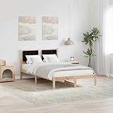 Fasba Bettrahmen Schwarz 120 x 190 cm Massives Kiefernholz, Doppelbett/Einzelbetten Bettrahmen für Wohnheim Schlafzimmer Gästezimmer878206