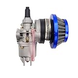 Viviance Vergaser Vergaser Carby + Stahl 44mm Luftfilter + Stack kompatibel mit 47cc 49cc Mini Moto Dirt Pocket Bike ATV Quad Go Kart Minimoto - Blauer Filter