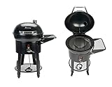 LANDMANN Pelletgrill | geeignet zum (indirekten) Grillen, Räuchern und American BBQ | Extra großer Fettauffangbehälter | Integriertes Kernthemperaturthermometer [schwarz]