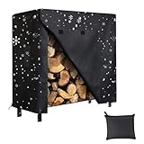 Wasserdichte Holzregal-Abdeckung – Schweres Oxford, Outdoor-Holzunterstand, verstellbare Abdeckung, UV-beständige Stoffschicht, sichere Schnallenbefestigung, Verwendung für Terrasse, Hof, Kamin