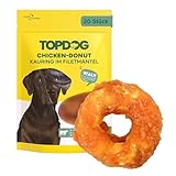 Topdog Chicken Donut für Hunde 20 Stück - langanhaltende Hunde Kausnacks - zuckerfreie Kauringe für Hunde ohne Zusatzstoffe - Das Hunde Donut Leckerli sorgt für eine geschmackvolle Zahnpflege