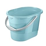 keeeper Putzeimer mit ergonomischem Griff, Griffmulde und Ausguss, Oval, 13 l, Thies, Hellblau