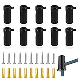 Affenschaukel, 10 Stück Zweiteilige Wand- und Deckenpins Kabelbefestigung Aufputz-Kabelhalter mit Schrauben und Dübeln für Lampe Textilkabel DIY (Schwarz)