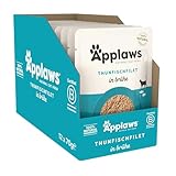 Applaws 100% natürliches Nassfutter für Katzen, Thunfischfilet in Brühe - Packung mit 12 x 70g Beuteln