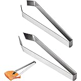 YUTOU 2 Stück Fisch Gräten Pinzette Flacher und schräger Pinzette aus Edelstahl KüchenpinzettePinzette für Fischgräten Grätenzange für Fisch Zum Entfernen Von FischgräTen Fischschuppen Tierhaar