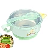 Cartoon-Schüsseln für Kinder – Isolierte, wassergefüllte Schüsseln mit Saugnapf und Griff | 400 ml tragbare Futternäpfe, süßes Geschirr für Zuhause, Reisen und Essen