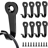 LUCKYKODOR 10 Stück Garderobenhaken Metall Mantelhaken 40 x 16 mm Kleiderhaken Wand Einzelnhaken Schwarz Schlüsselhaken mit 10 Stück Schrauben für Küche Badezimmer Büro Einkaufszentrum