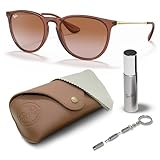 Ray-Ban RB4171 ERIKA Klassische Sonnenbrille in Phantos-Form mit Brillen-Set, hohe Steg-Passform, Retro-Sonnenbrille, Transparent, Hellbraun (659013, 54 mm), 54 mm