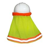 TEHAUX Reflektierender Sonnenhutüberzug mit Netz-mesh Nackenschutz Atmungsaktiv für Arbeitshelme Geeignet Uv-Schutz für Gartenarbeit Wandern Radfahren Outdoor-aktivitäten Orange