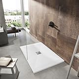 Duschwanne, weiß, Made in Italy, Luxury, Mineralmarmor, schmal, 3 cm, Gelcoat-Beschichtung, 2 mm, Vollmasse, zuschneidbar, Serie Milano, weiß