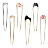 Nogeqi 6 Stück Metall Haarnadeln Groß, French Twist Hair Pins, Französische Haarnadel, U Förmige Hairpin Haargabel Hochsteckfrisur für Frauen Mädchen Haarschmuck